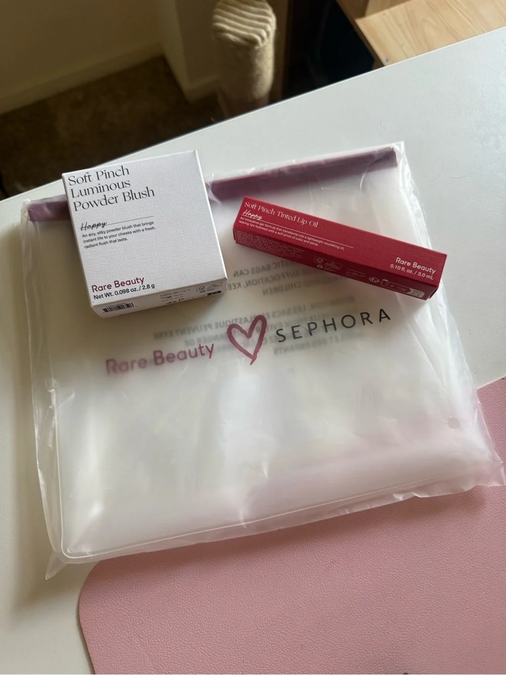 SEPHORA EXCLUSIVE: Rare Beauty Soft Pinch Luminous Powder Blush and lip oil